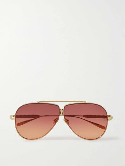 Valentino Aviator gold tone sunglasses at Collagerie