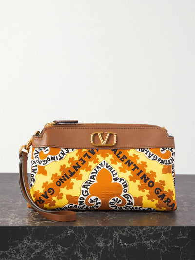 Valentino Brown printed tote bag at Collagerie