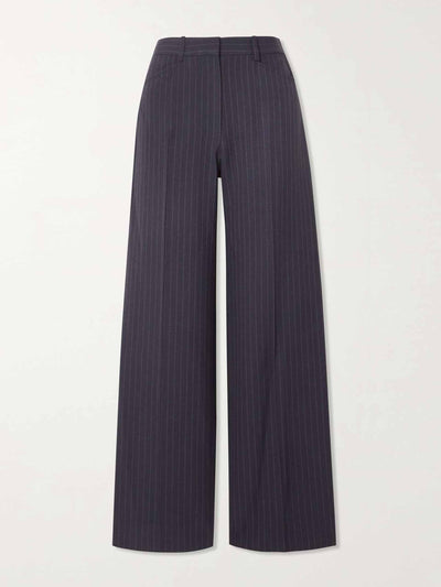 Victoria Beckham Pinstriped woven straight-leg pants at Collagerie