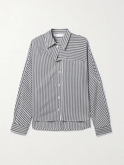 Victoria Beckham Charcoal striped poplin shirt at Collagerie