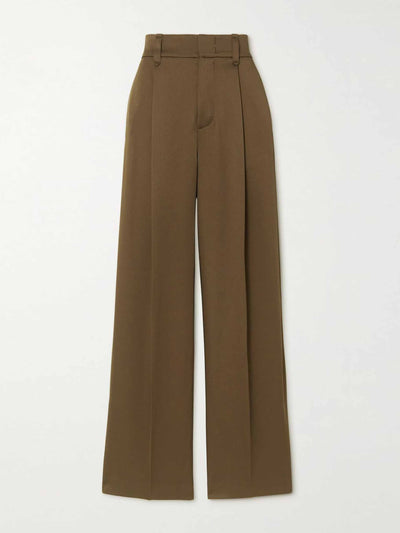 Vince Pleated wool-blend wide-leg pants at Collagerie