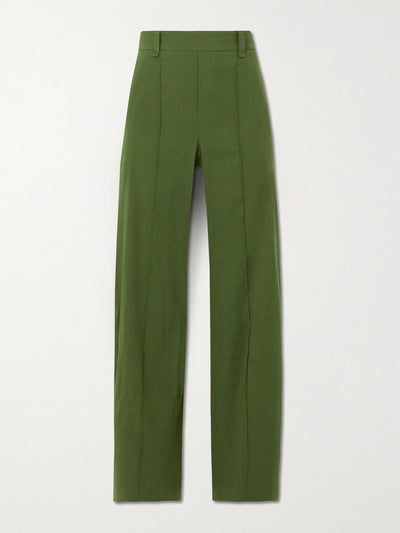 Vince Linen-blend straight leg trousers at Collagerie