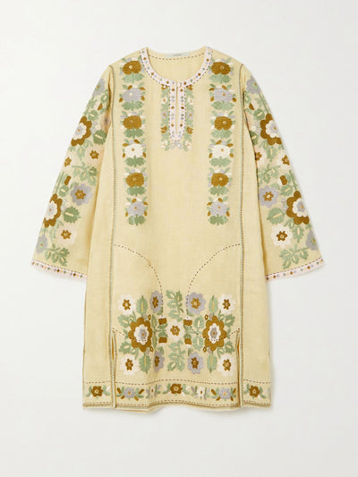 Vita Kin Embroidered linen mini dress at Collagerie