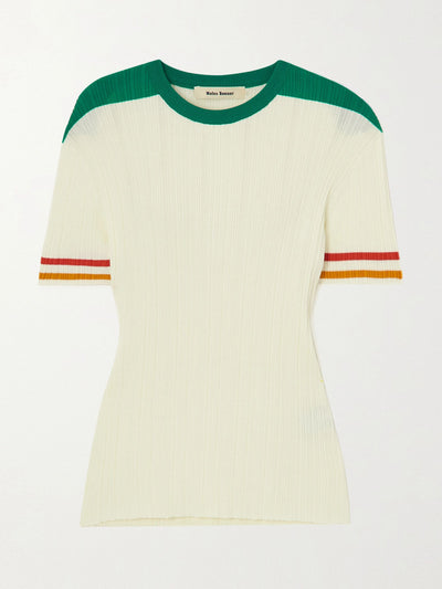 Wales Bonner Knitted t-shirt with stripes at Collagerie