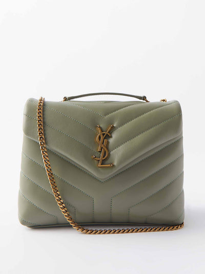 Saint Laurent Green quilted leather shoulder bag at Collagerie