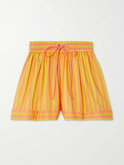 Zimmermann Orange and pink striped shorts at Collagerie