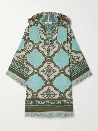 Zimmermann Turquoise hooded kaftan at Collagerie