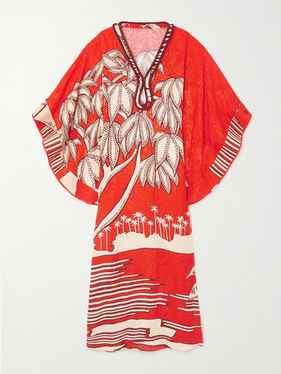 Johanna Ortiz Africa printed jacquard kaftan at Collagerie