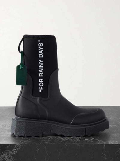 Off-White Black waterproof boots at Collagerie