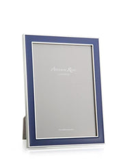 Exclusive Addison Ross navy enamel and silver frame. Silver with navy enamel, backed with light grey luxury velvet. Keep dry, clean with a duster | Collagerie.com