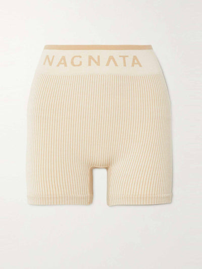 Nagnata Ribbed merino wool blend shorts at Collagerie