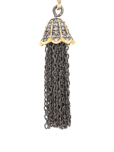 Kirstie Le Marque Diamond and gold tassel necklace at Collagerie