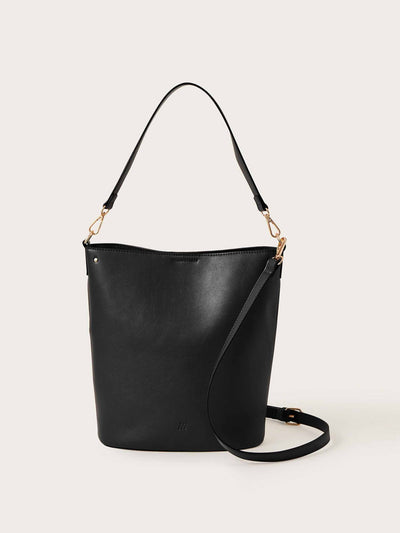 Monsoon Vegan black bucket bag at Collagerie