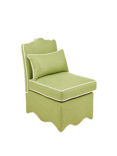 Nina Campbell Scallop Upholstered Slipper chair at Collagerie