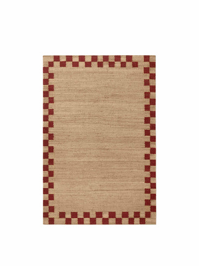 Nordic Knots Checkered border jute rug at Collagerie