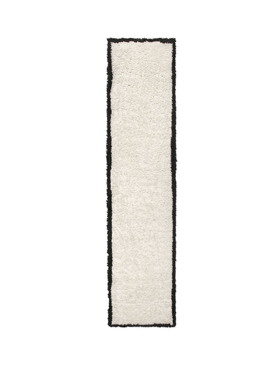 Nordic Knots Shaggy wool runner in cream/black at Collagerie