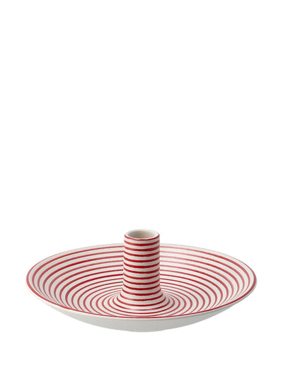 Paradisverkstaden Handmade striped ceramic candle holder at Collagerie