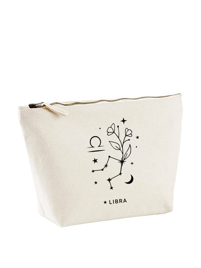 Word Up Creative Libra star sign zodiac cosmetics bag at Collagerie