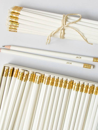 Able Lables Personalised white pencils at Collagerie