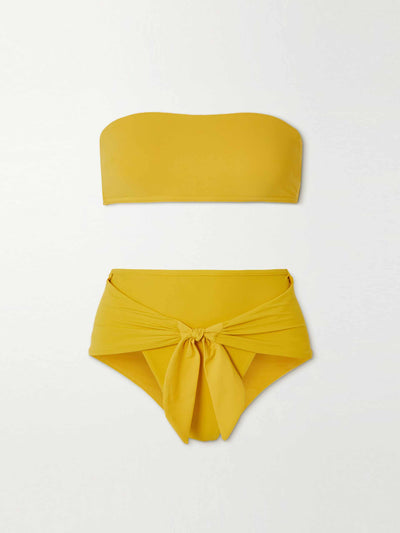 Zimmermann Yellow bandeau bikini at Collagerie