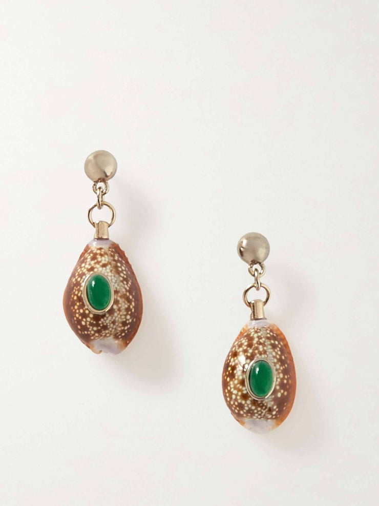 Shell and glass earrings