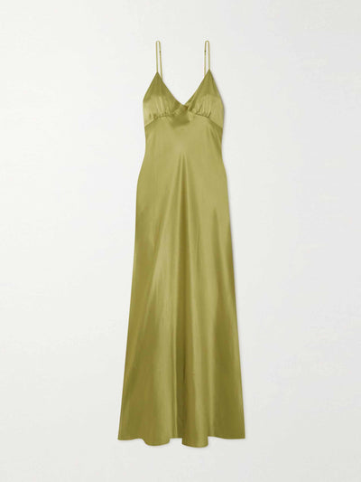 Maison Essentiele Green silk nightdress at Collagerie