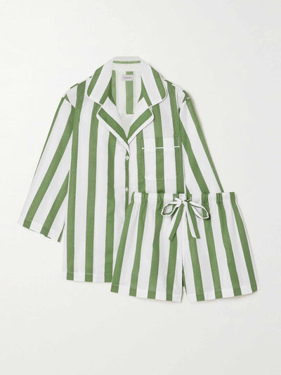 Honna Green and white striped pyjama set at Collagerie