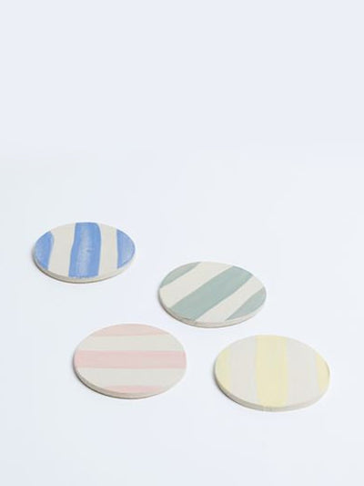KS Creative Pottery Striped coasters (set of 4) at Collagerie