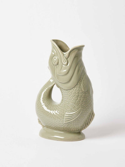 Oliver Bonas Green ceramic fish jug at Collagerie