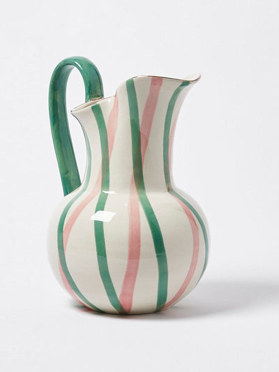 Oliver Bonas Mae check pink and green jug at Collagerie