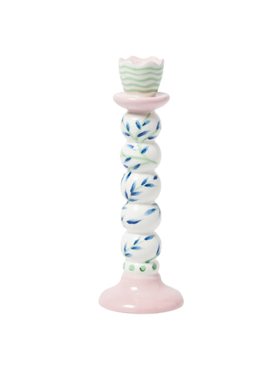 Oliver Bonas Pink ceramic candlestick holder at Collagerie