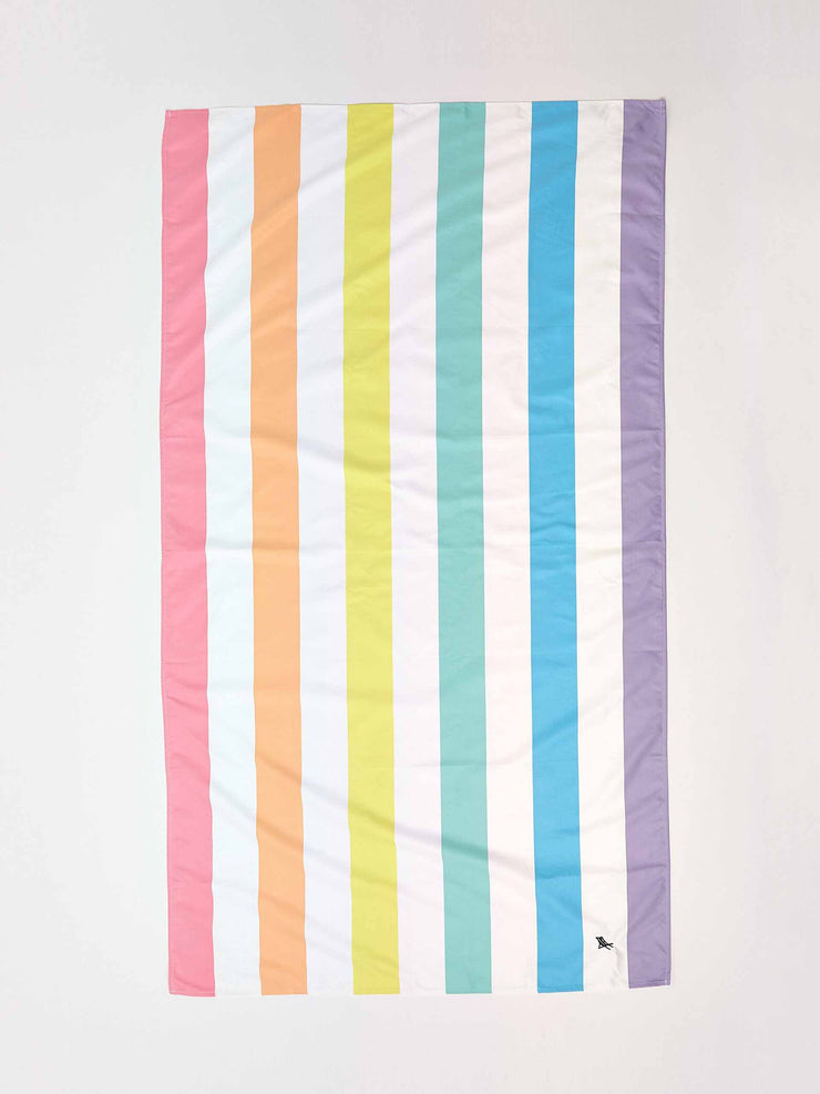 Rainbow striped beach towel