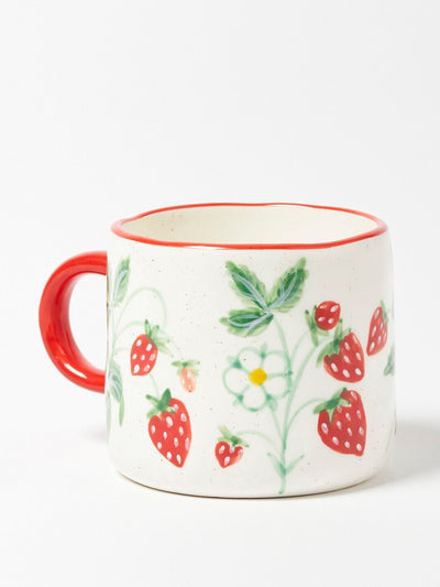 Oliver Bonas Strawberry ceramic mug at Collagerie