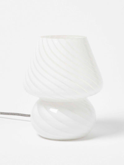 Oliver Bonas White swirl desk lamp at Collagerie