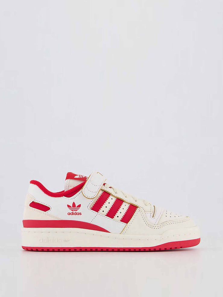 Red and white low trainers
