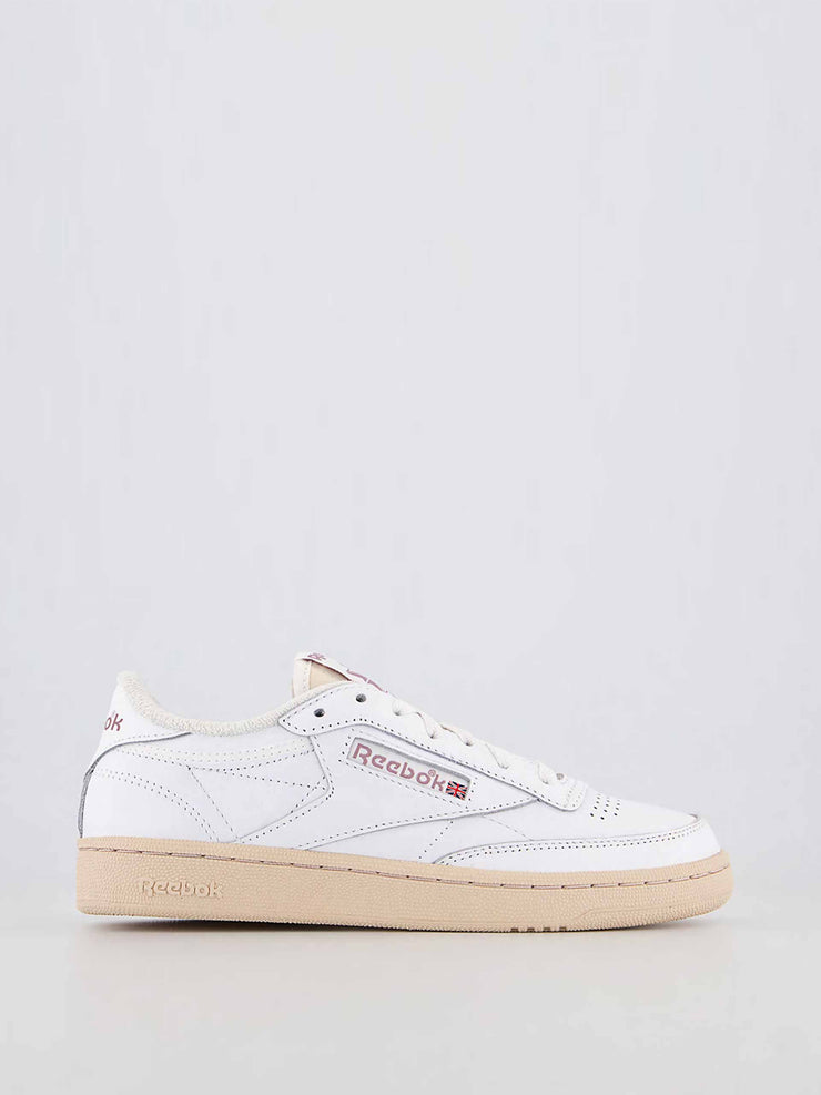 Low top white chalk trainers