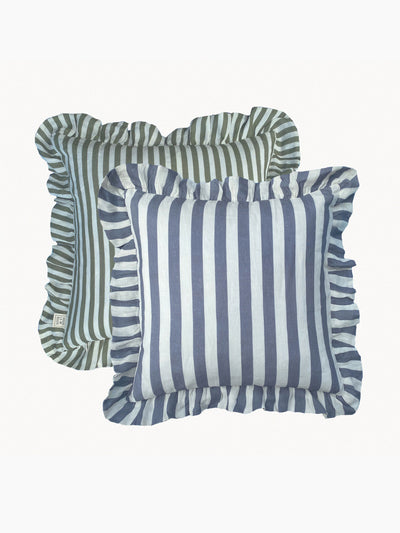 Amuse La Bouche Olive and folkstone reversible cushion cover at Collagerie
