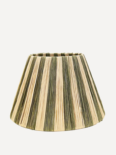 Arbala The Tangier olive stripe raffia lampshade at Collagerie