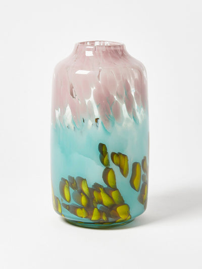 Oliver Bonas Pink and blue glass vase at Collagerie