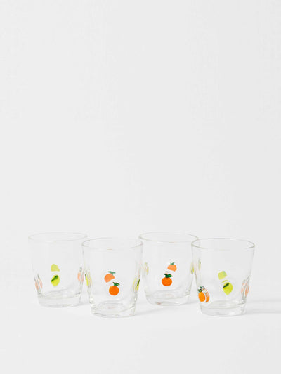 Oliver Bonas Como fruit glass tumblers set of 4 at Collagerie