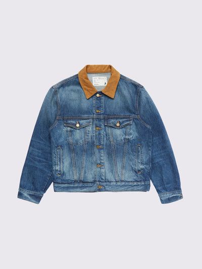 One Of These Days Corduroy and denim trucker jacket at Collagerie