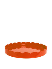 Orange large scalloped tray by Addison Ross. Finished with 20 coats of high gloss lacquer and a black matt base | Collagerie.com