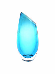 Teal bown glass vase