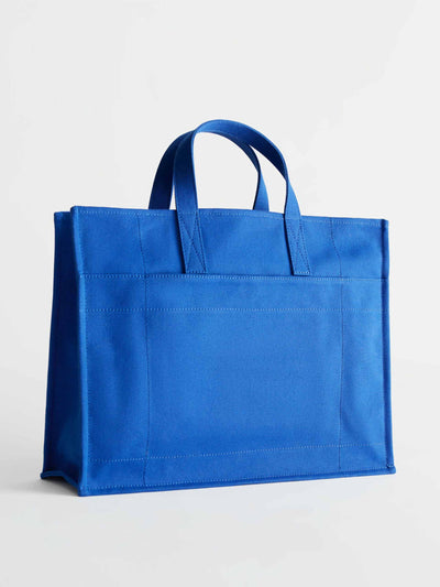 & Other Stories Blue canvas tote bag at Collagerie