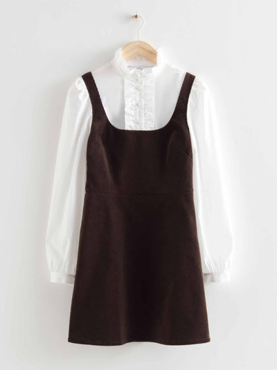 & Other Stories Frilled corduroy mini dress at Collagerie