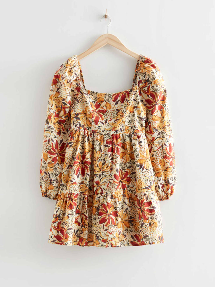 Flower print mini dress
