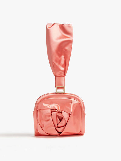 Roger Vivier Gathered satin clutch at Collagerie