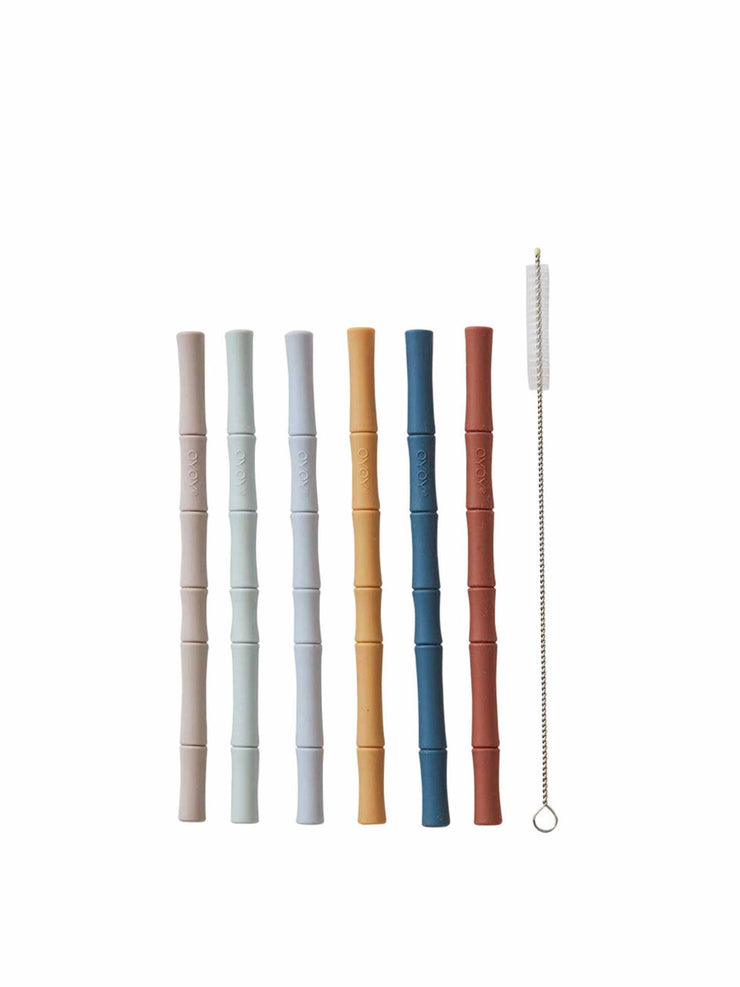 Bamboo silicone straw (set fo 6)