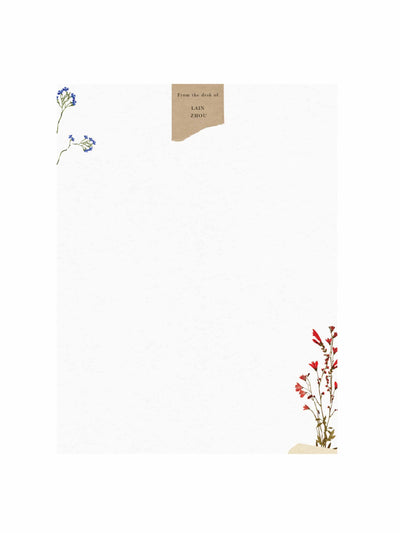 papier Pressed Florals writing paper and envelopes set at Collagerie