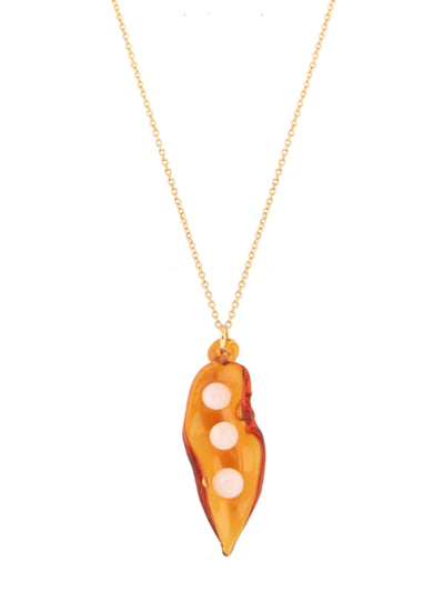 Sandralexandra Extra large amber Pea Pod necklace at Collagerie